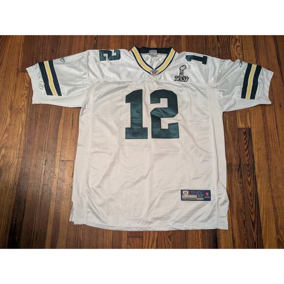 Reebok Green Bay packers Aaron Rodgers Super Bowl Jersey Size 52/2XL - Picture 1 of 6